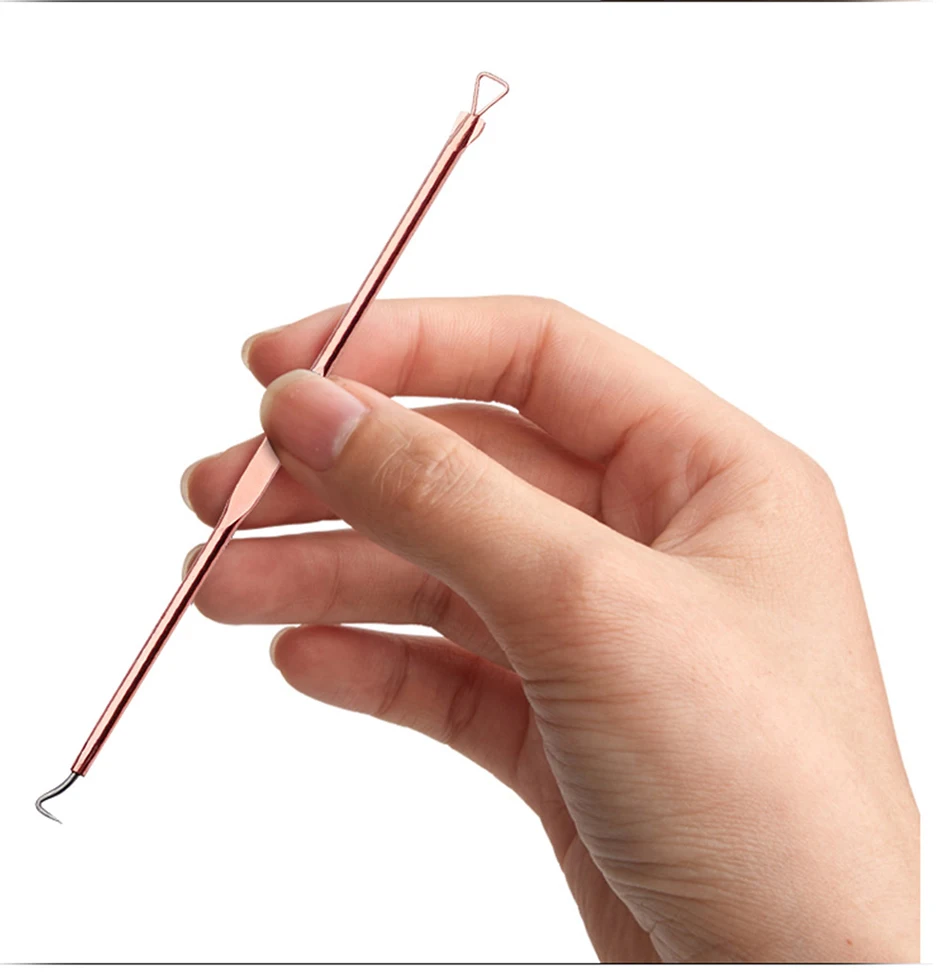 4 ชิ้น/เซ็ต Blackhead Comedone สิวสิว Blackhead Remover เครื่องมือช้อนสําหรับ Face Skin Care เครื่องมือเข็มทําความสะอาดรูขุมขนบนใบหน้า