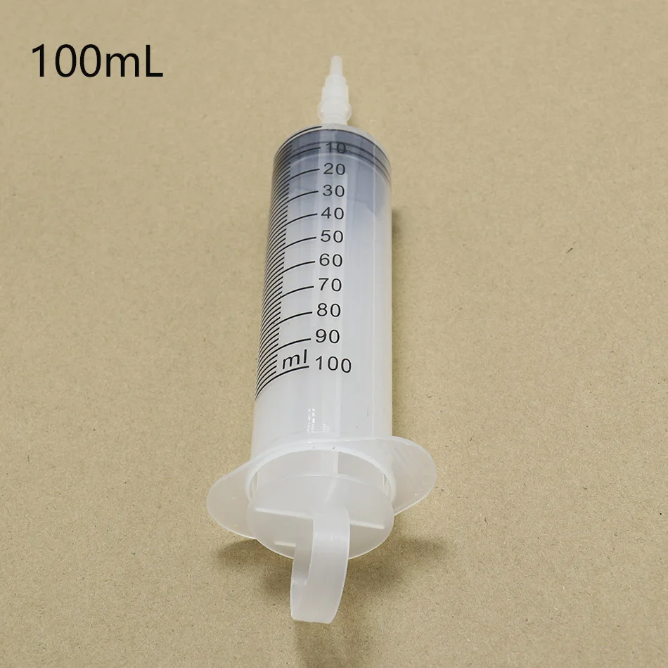 100 150 500ml Transparent Straight Mouth Syringe  Clear Tip Cap Mixing Many Liquid Industrial Glue Tools