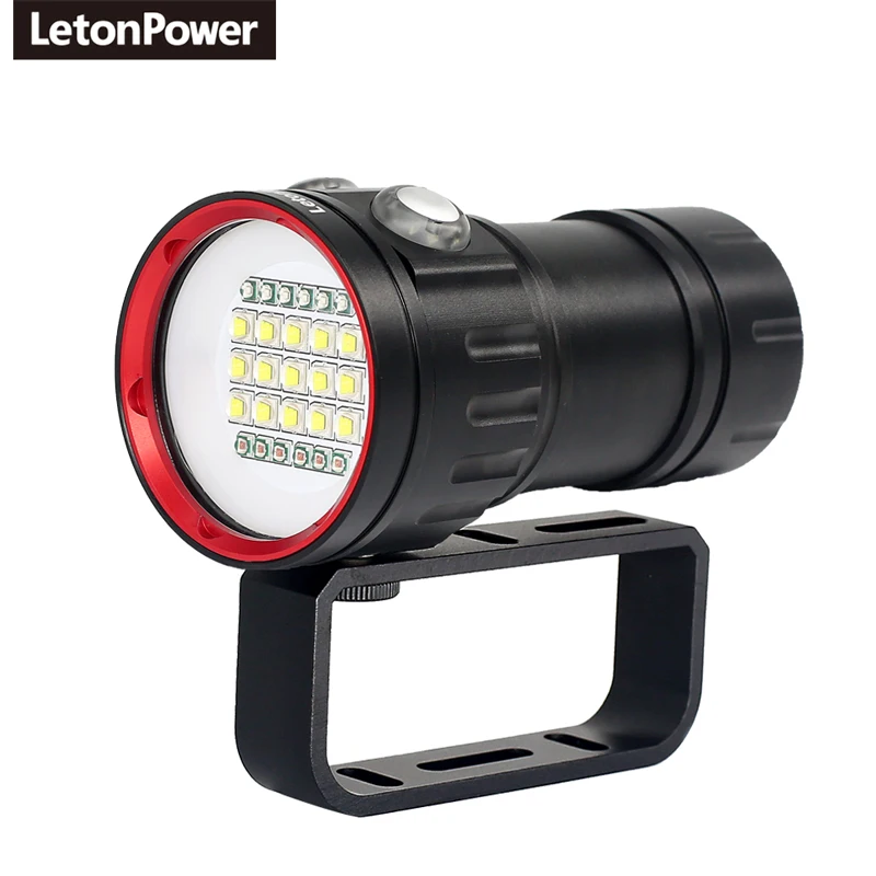 Luz LED de buceo, linterna táctica subacuática de 20000 lúmenes, para cámara de Vídeo impermeable, 100M, novedad