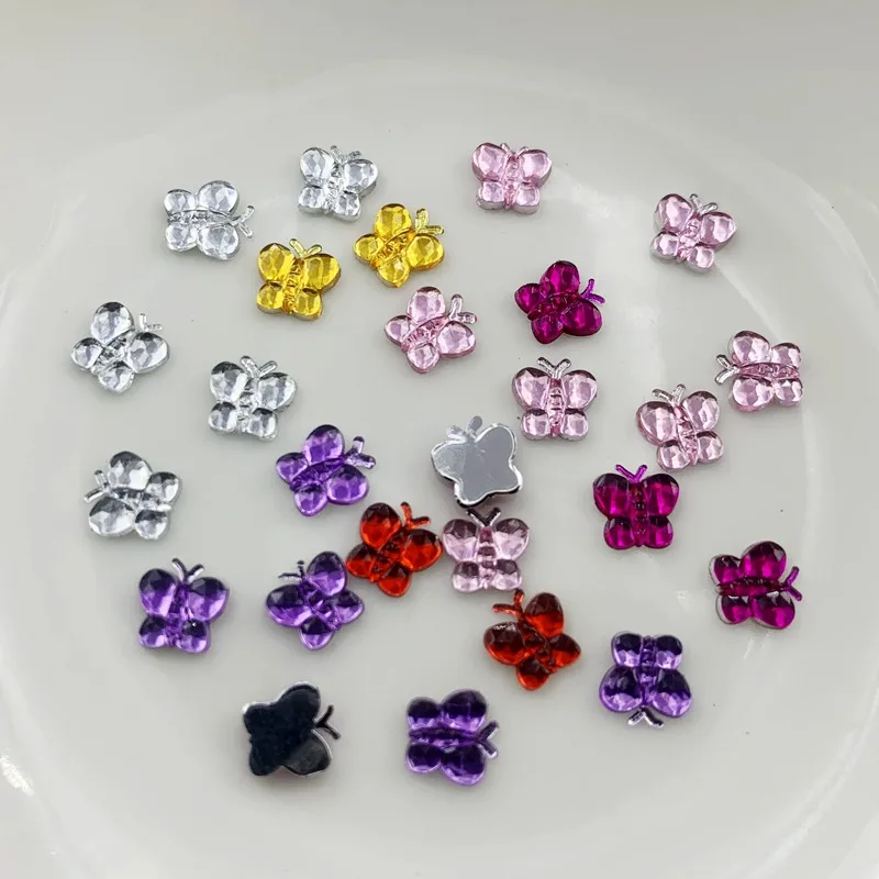 300pcs Butterfly Shape Crystal AB Flat Back Fancy Nail Art Crystal Rhinestones For Wedding Personality Design Beads