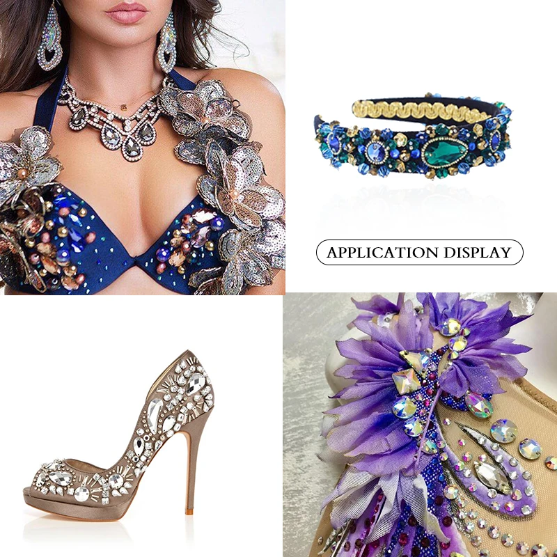 Rivoli Strass Rhinestones dikmek k5 cam Flatback kristaller Glitter dikiş taklidi aplike İğne düğün elbisesi