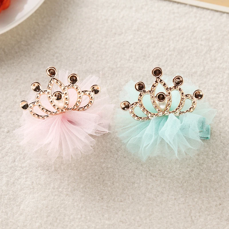2pcs/lot Baby Girls Princess Crown Hair Clip Flower Bud Hairpins Headwear Hair Accessories