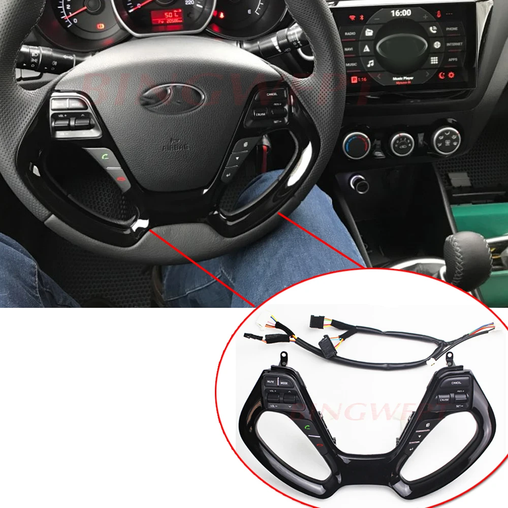 BINGWFPT steering wheel buttons for Kia K3 Phone Cruise Control steering wheel button switch Spare Parts car accessories