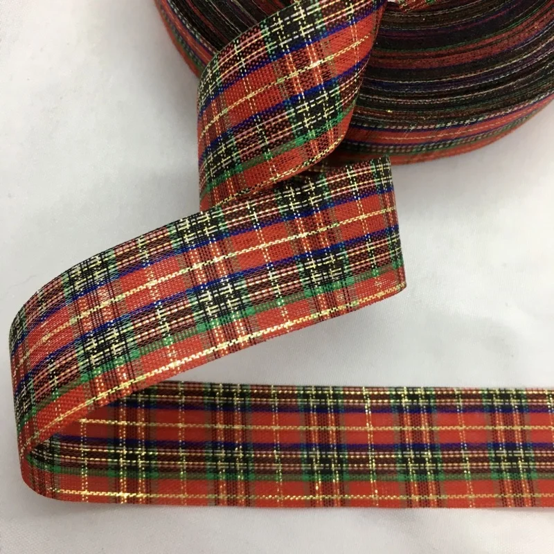 Nastro Tartan natale percalle tessuti scozzesi 10Y 2.5cm per fiocchi artigianali fatti a mano vacanze di nozze Deco regalo confezione floreale