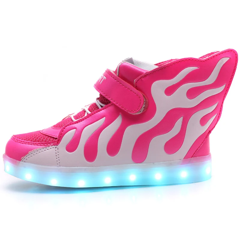 Zapatillas de deporte para niños, moda informal, deportes, botas ligeras altas, zapatos LED para niños pequeños, verano 2022