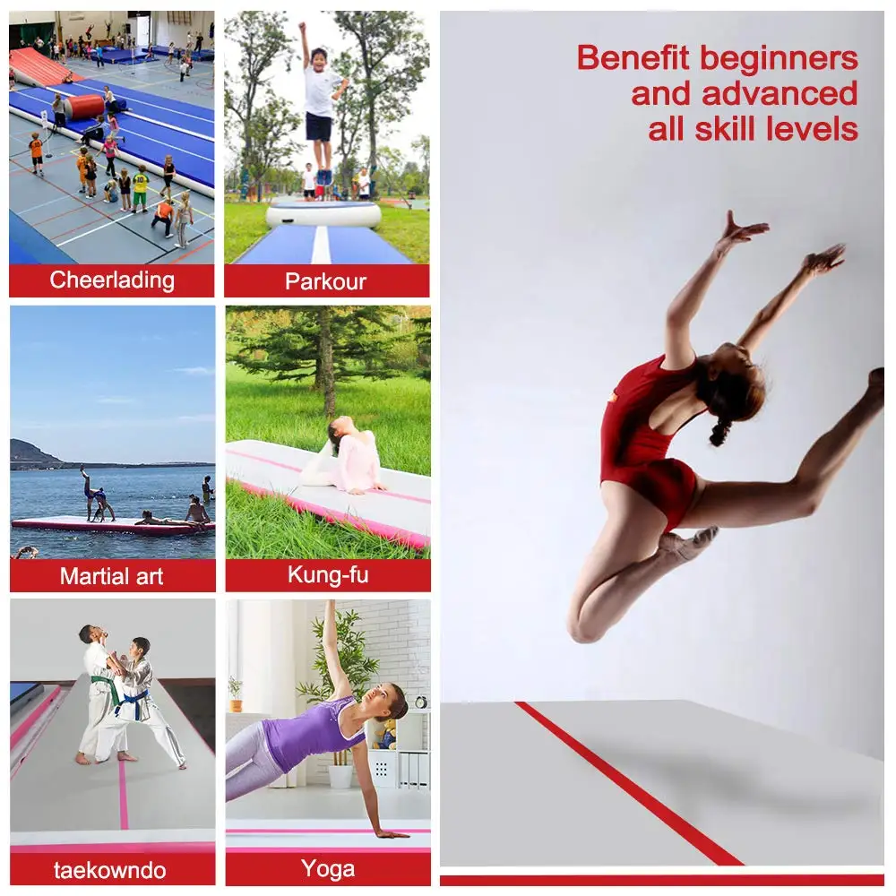 Gratis Verzending 8*2*0.2 m, 9 m, 10 m Gymnastiek Matten Tumbling Mat Serie Air Vloermat gymnastiek Tumbling Matten voor Gymnastiek Training