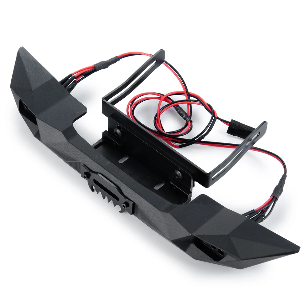 Yeahrun amortecedor dianteiro de liga de alumínio com luzes led para TRX-4 axial scx10 ii 90046 1/10 rc crawler modelo de carro peças de atualização