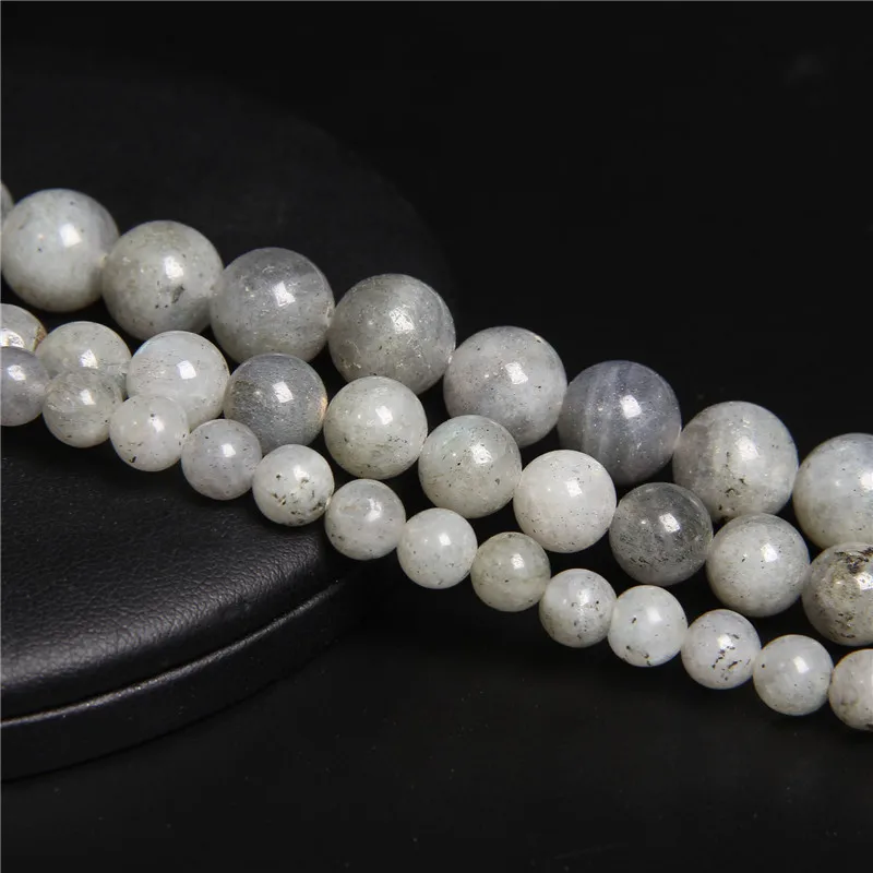 Nature Gray Moonstone Beads labradorite Stone Loose Polished Beads For Jewelry Making Bracelet Necklace Accessories 15.5\