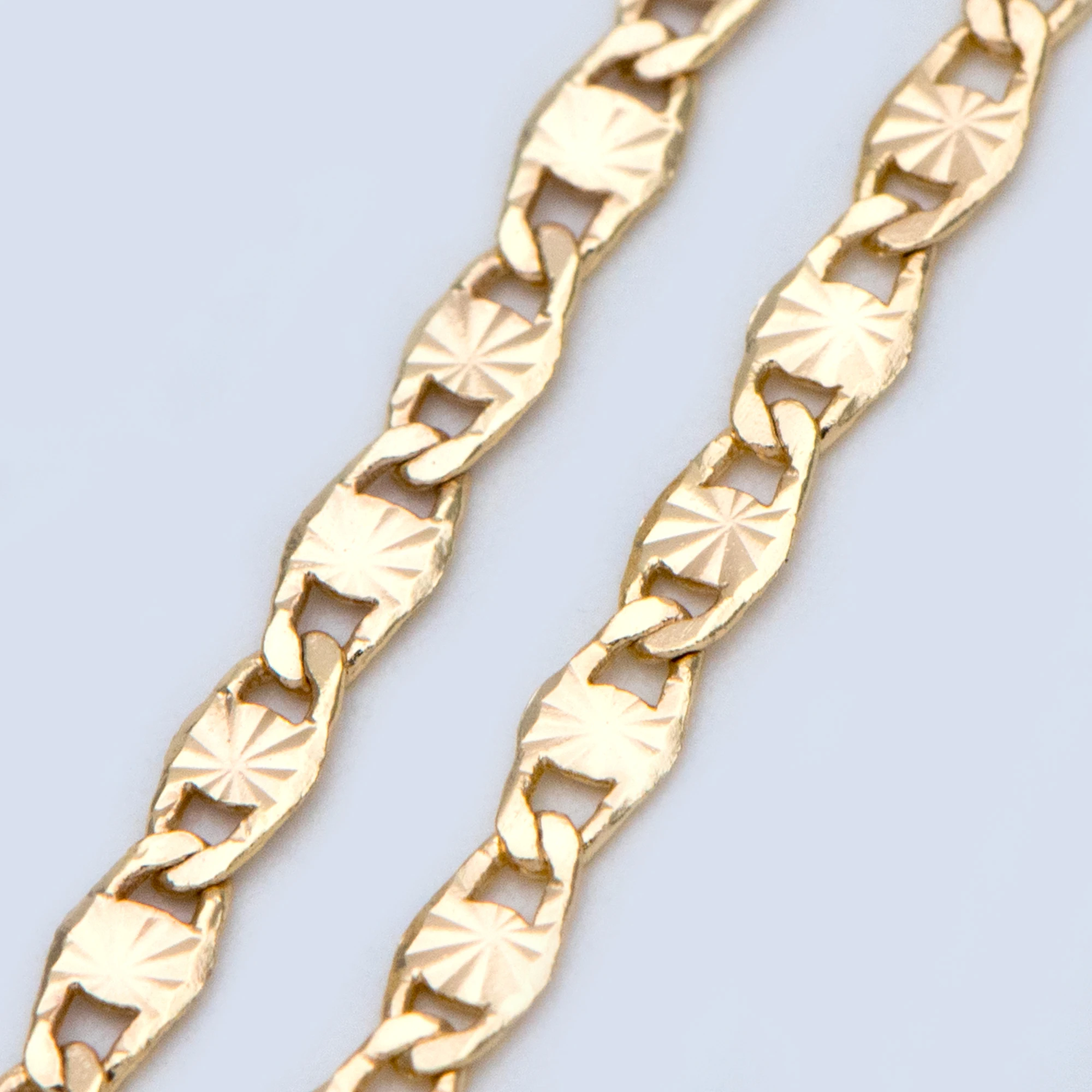 

Gold Plated Brass Link Chains 3mm, Floral Specialty Chains for DIY Necklace (#LK-324)/ 1 Meter=3.3 Ft