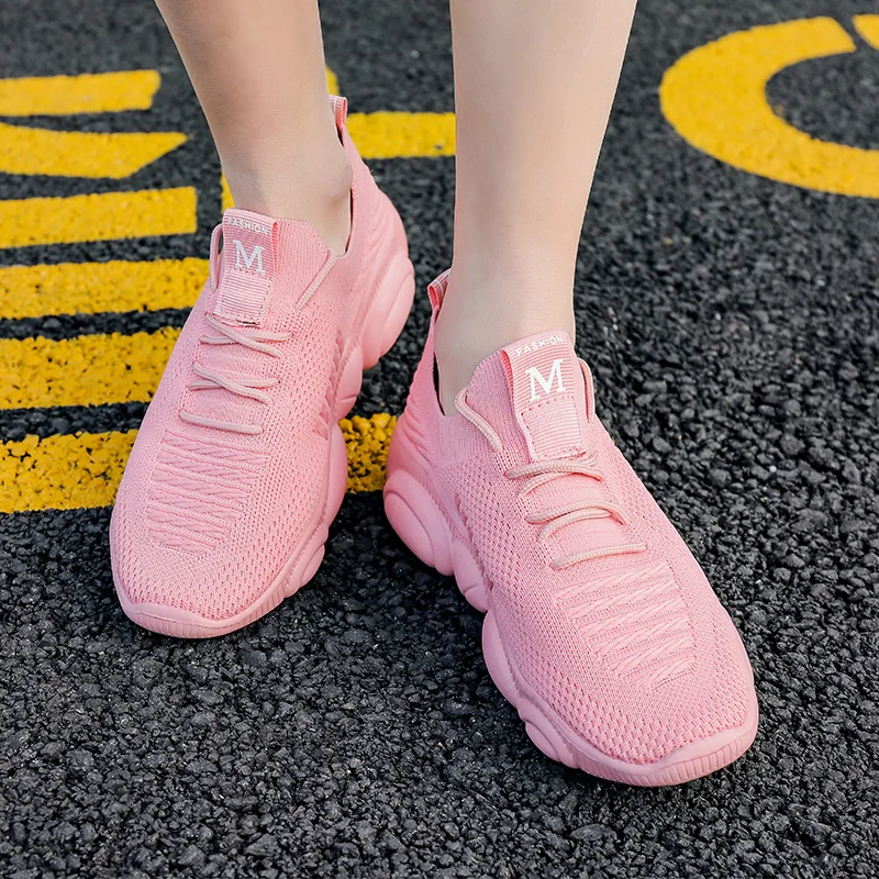 Sneakers Women Running Shoes Comfortable Breathable Outdoor Sports Shoes Casual Footwears Wear-resiistance Lace-up