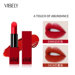 New Best China Red Velvet Matte Lipstick Waterproof Pigment Lipstick Long Lasting Colour Lip Balm Makeup Lips Red Never Fade