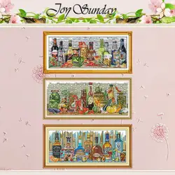 Wine Series Patterns Counted Cross Stitch Set DIY 11CT 14CT 16CT Stamped DMC Cross-stitch Kit Embroidery Needlework Home Decor