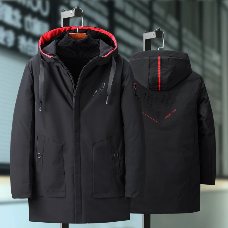 Black Winter Jacket Men Thick Parkas Casual Jackets Windproof Warm Winter Coat Mens Hooded jacket Plus Size 10XL 9XL  7XL 6XL