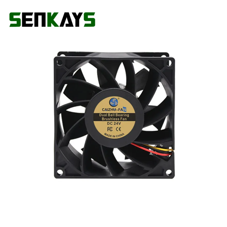 Dual Ball Bearing 90MM 9cm 9038 9238 Big Wind Fan 90x90x38mm DC24V Computer Case Cooling Fan 3pin FG