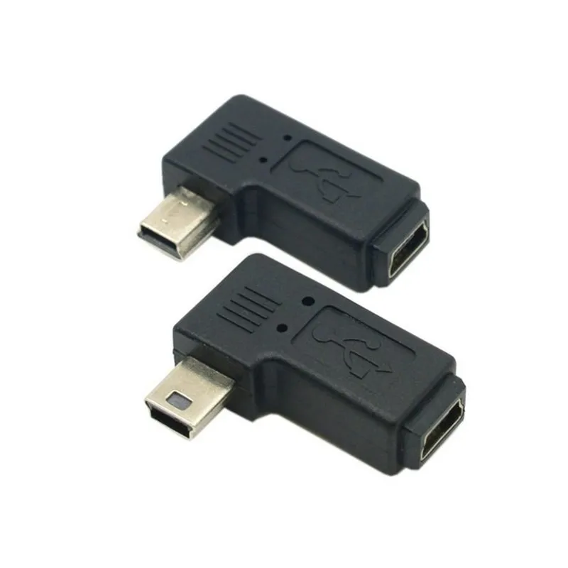 Mini USB 5 Pin Male to Female Extension Adapter 90 Degree Left & Right Angled Mini USB Connector Adaptor