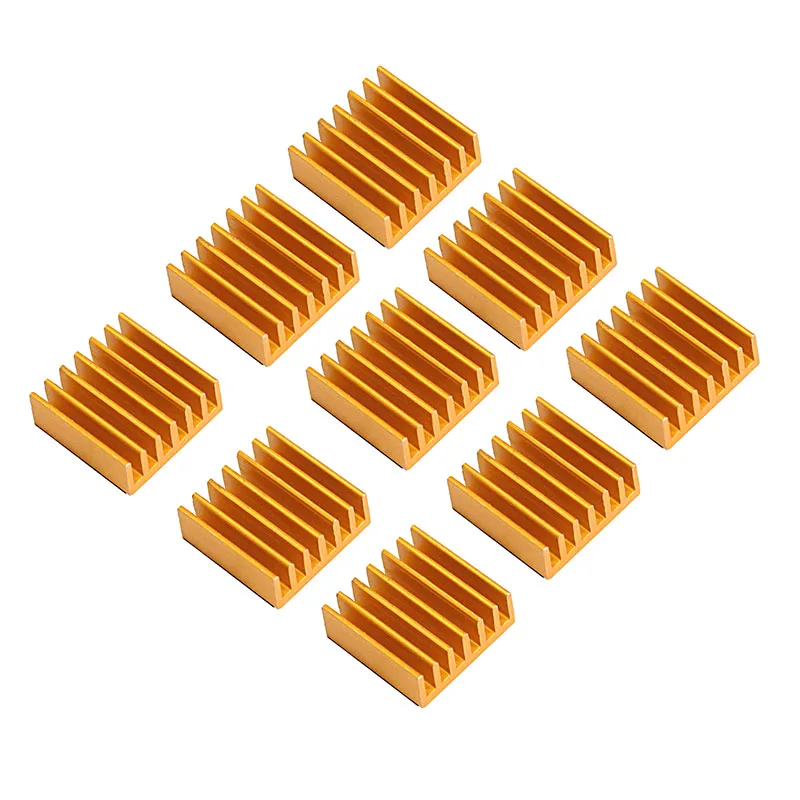 10Pcs YOUNUON 14x14x6mm Golden  Aluminum Heat Sink Radiator Heatsink,Electronic Chip Cooling Radiator Cooler for IC MOSFET SCR