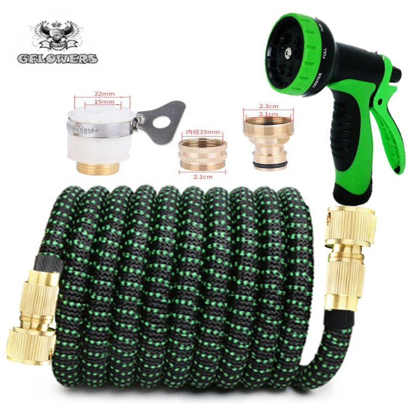 Plastic Telescopic Garden Hose | 75FT-300FT Flexible Car Wash Magic Pipe, Metal Spray Gun Outdoor Garden Watering Hose