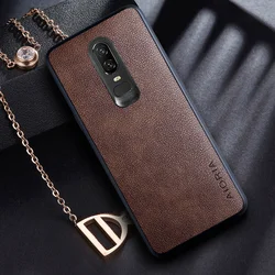 Case for Oneplus 6 6T coque Retro business design with PU leather Skin phone covers for oneplus 6 case capa funda cover