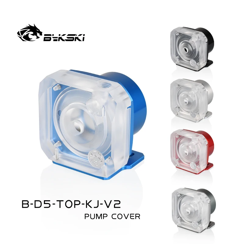 Bykski B-D5-TOP-KJ-V2 água de refrigeração d5 bomba capa acrílico azul preto vermelho cinza d5 bomba para computador sistema refrigeração água