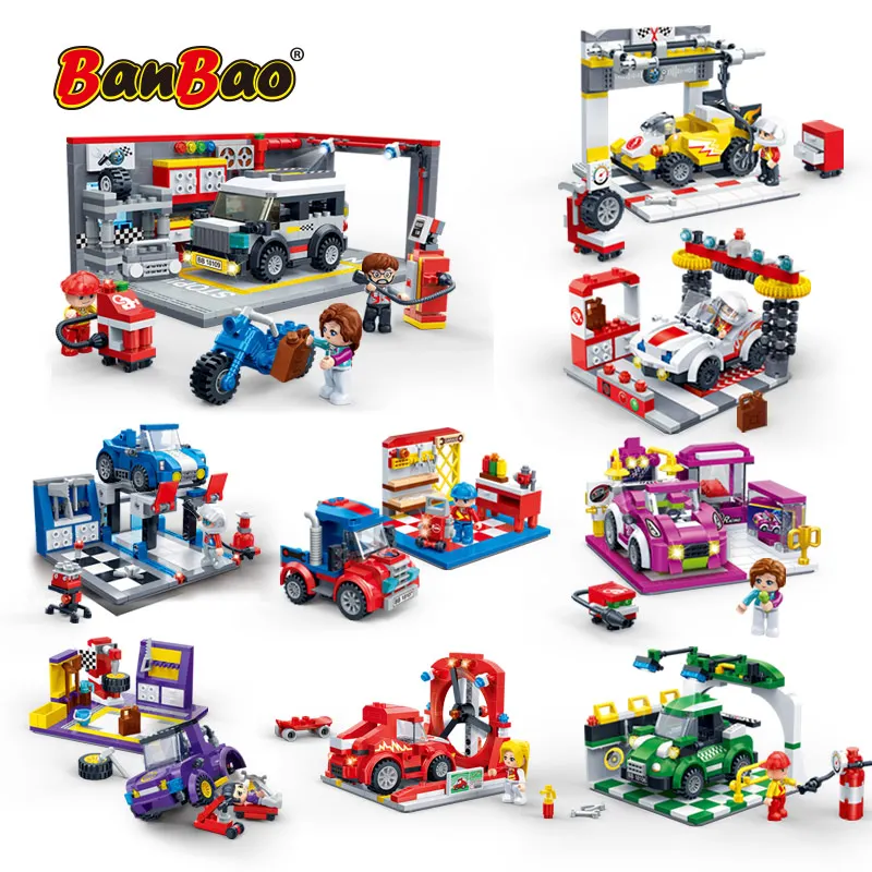 BanBao Garage Pull Back Car Off-road Racing Vehicle Bricks Educational Building Blocks For Kids Children Model Toys 8630