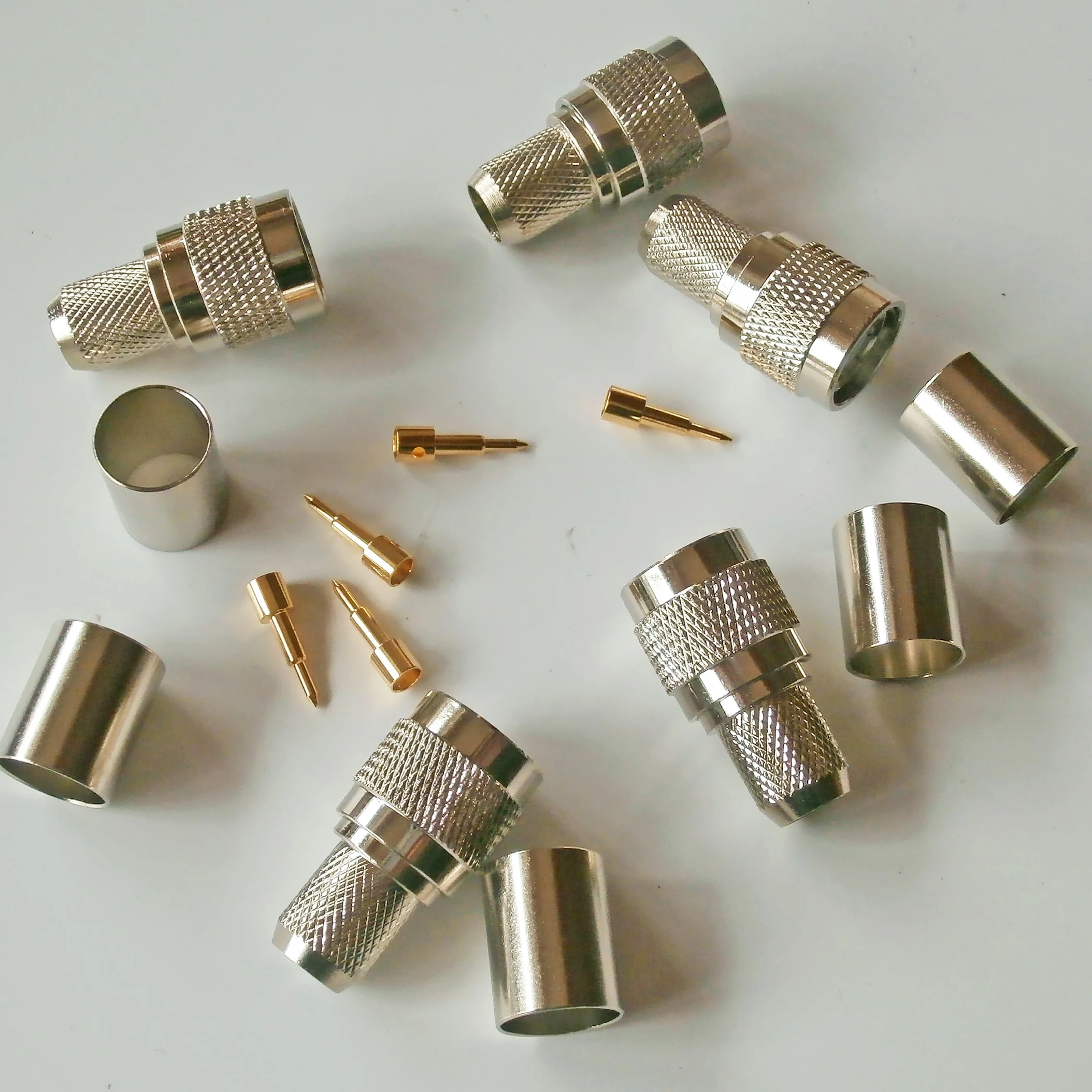 

10Pcs Connector TNC male Plug crimp RG8 LMR400 RG213 RG165 RG214 RG393 Cable straight RF Coaxial