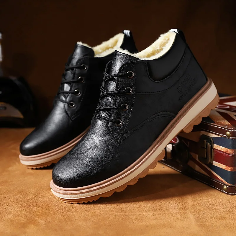 

Boots men's shoes men's shoes high-top British style men's mid-top snow boots winter cotton shoes plus velvet 69