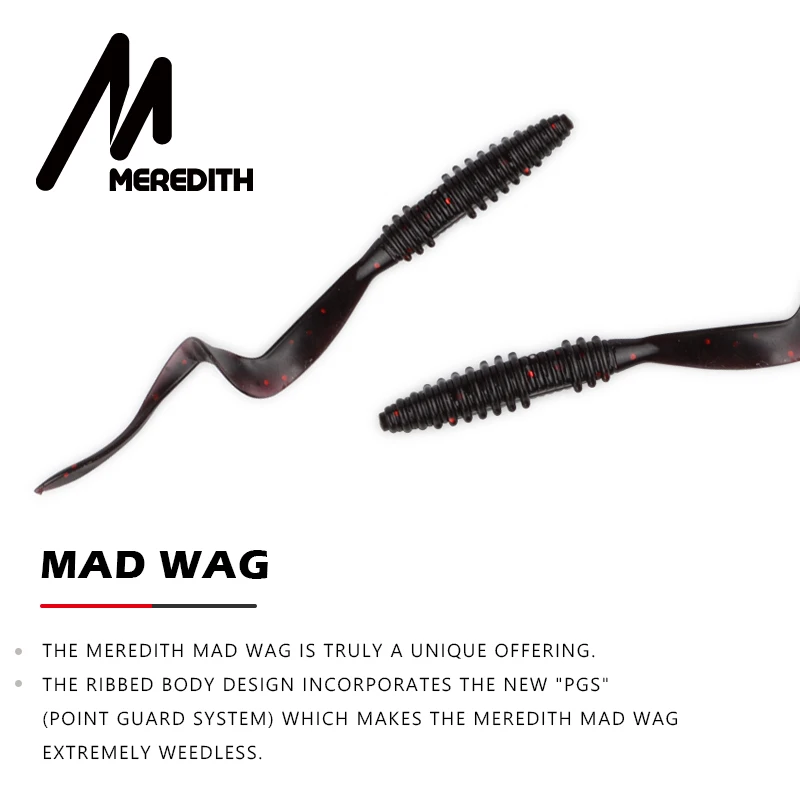 Meredith Mad Wag Fishing soft lures 50mm 75mm Artificial Soft Baits Predator Silicone Fishing Soft Wobblers Fishing Lures