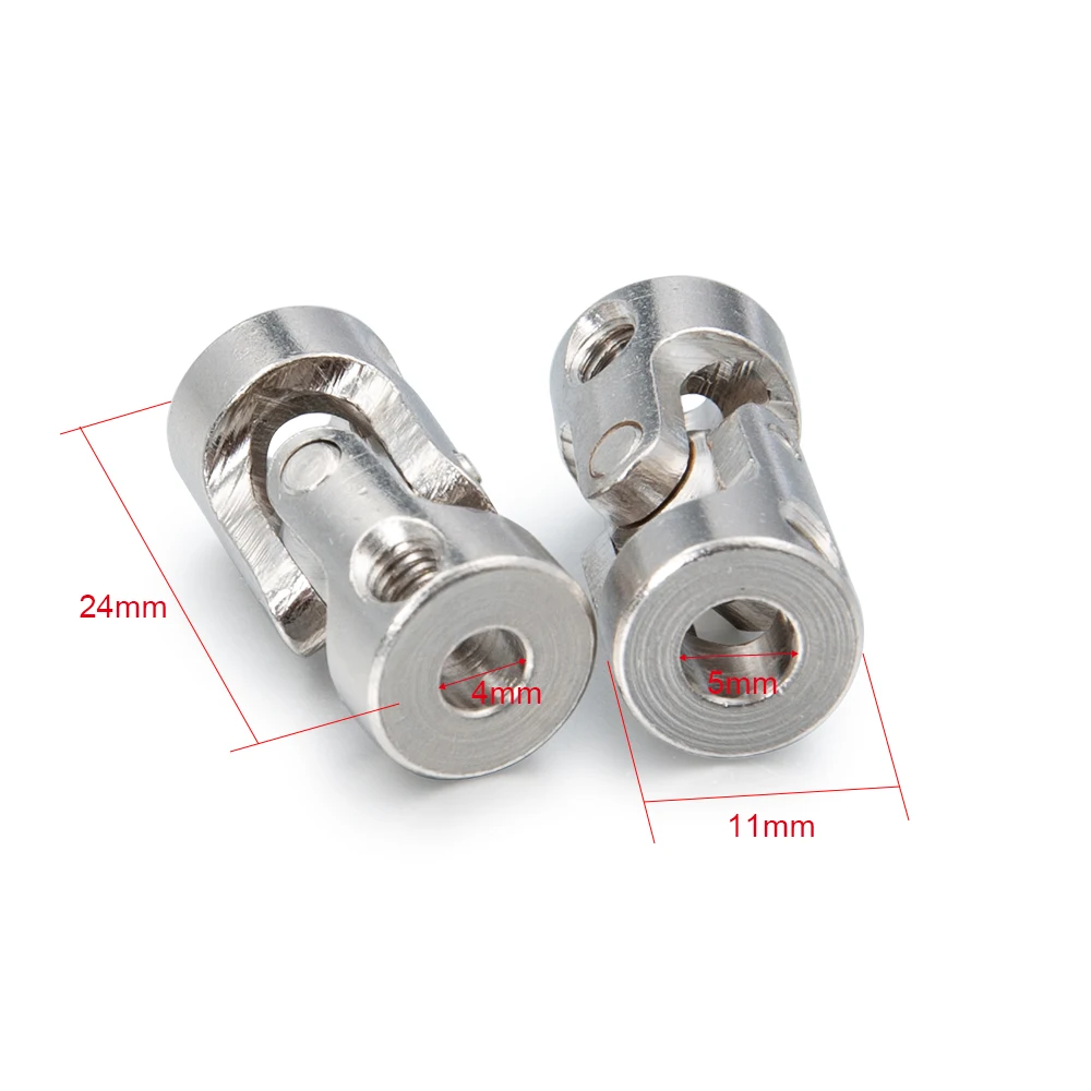 AXSPEED 2Pcs Stainless Steel RC Model Boat Cardan Gimbal Shaft Couplings Universal Joint Motor Connector with Screws