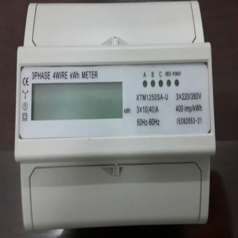 30(100)A three phase din rail energy meter 220V/230V 50HZ monitor  LCD display din-rail kwh meter watt hour meters