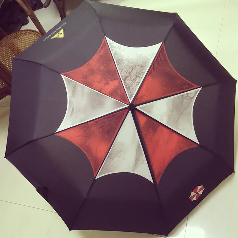 Movie Biohazard Resident Umbrella Men Woman Large Outdoor Travel Windproof Anti UV Sun Parasol Folding Business Paraguas Gift