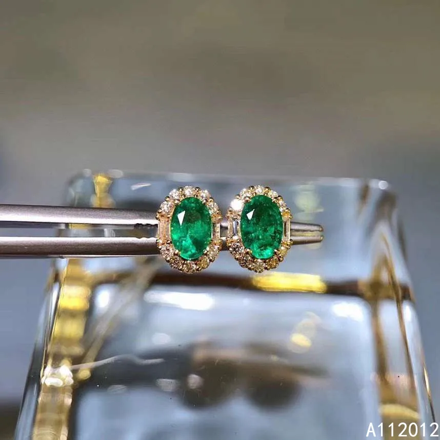 

KJJEAXCMY fine jewelry 925 silver natural Emerald new girl noble earrings hot selling ear stud support test Chinese style