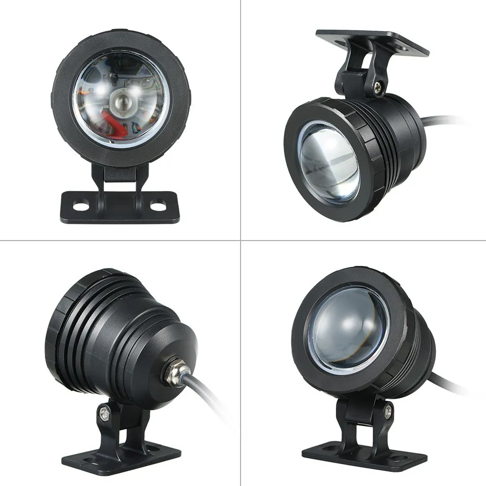 AC/DC 12V 10W RGB LED Underwater Light Submersible Lamp with Remote Control 10 Colors Changing Flash/ Strob Drop shipping