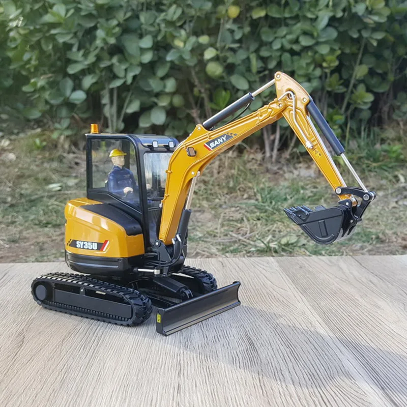 Diecast 1:20 Scale SANY SY35U Excavator Alloy Hook Machine Engineering Machinery Model Collection Souvenir Ornaments Display