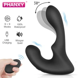 PHANXY Remote Control Male Prostate Massager Vibrator For Men Tail Anal Plug Sex Toys Silicone Butt Plug Sex Toy For Gay Couples