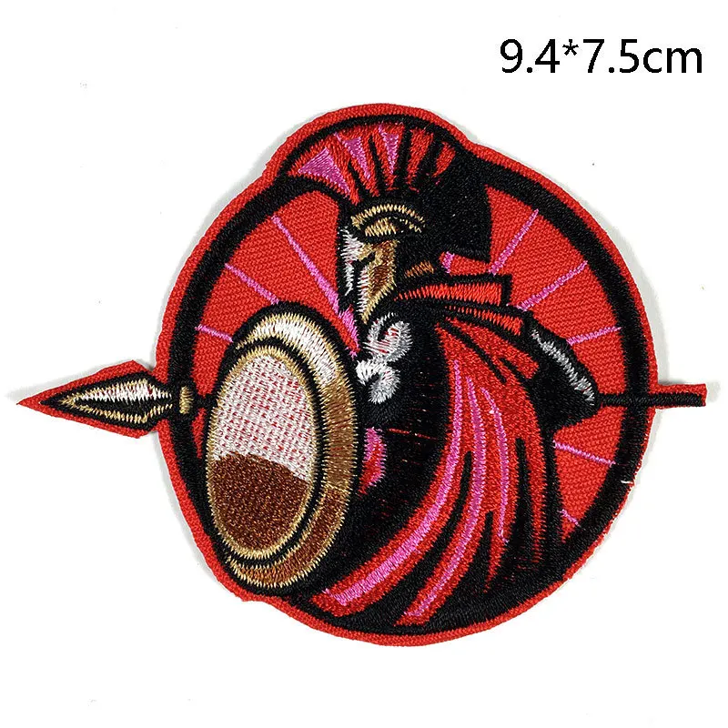 Embroidery Iron On Patches for Clothing, Spartacus Knight Badge, DIY Ironing Stickers