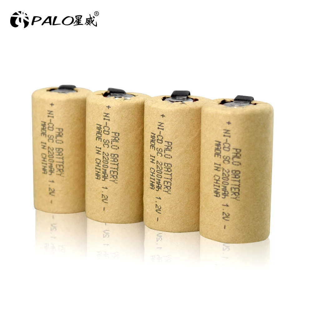 4-20PCS SC 2200mAh 1.2V Rechargeable Battery 1.2 V Sub C NI-CD Cell with Welding Tabs for Electric Drill Screwdriver Battery