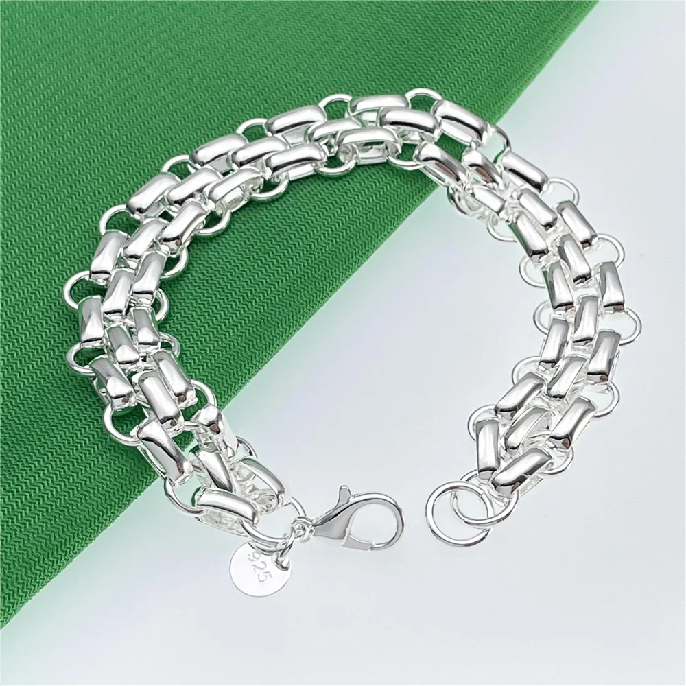 925 Sterling Silver Bracelet, Circle Trinket For Women Party, Wedding And Engagement Jewelry