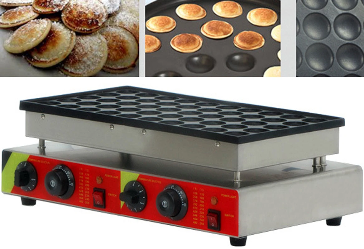 220v / 110v 50 Holes Waffle Maker Commercial Biscuits Dutch Poffertjes Grill Mini Pancake Baking Machine