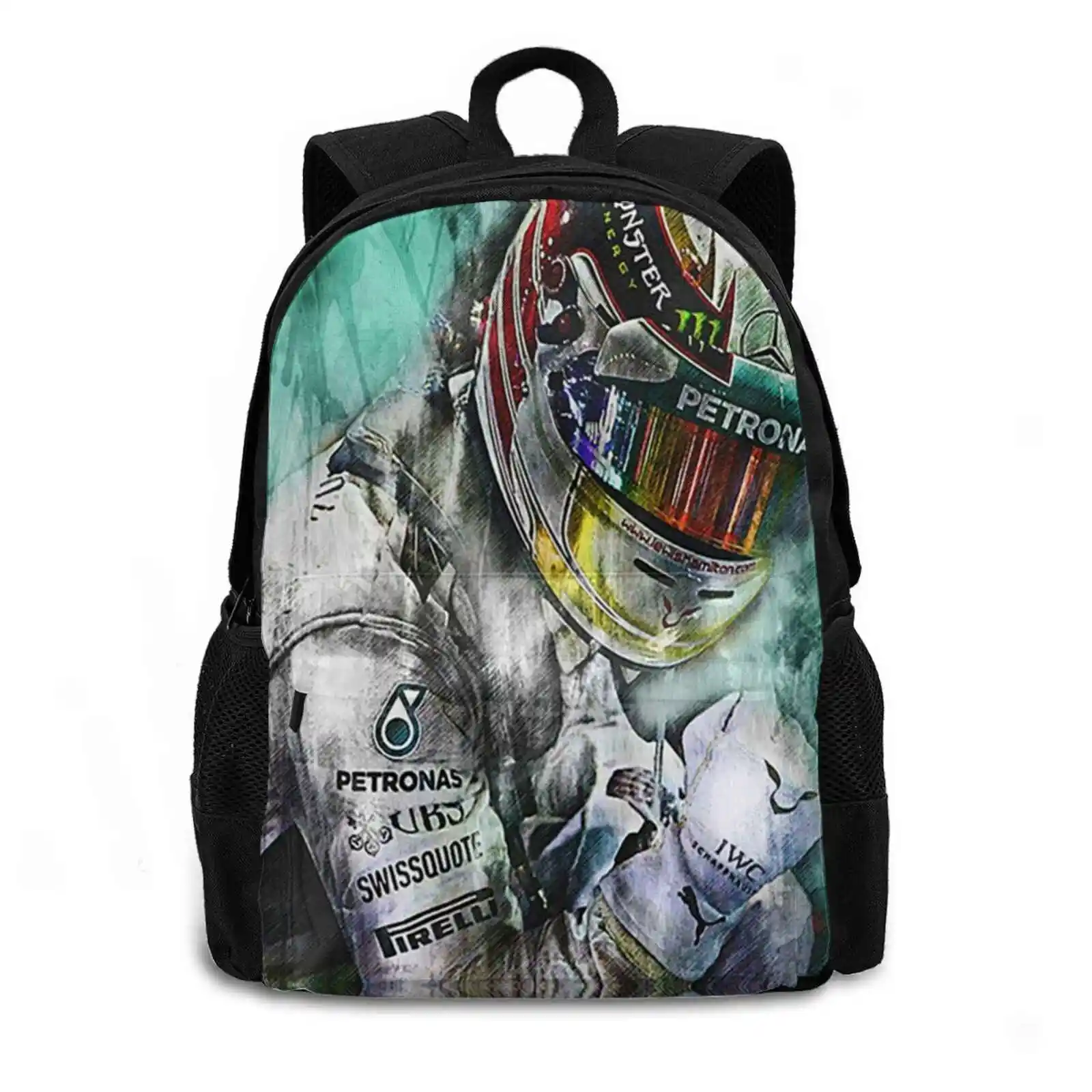 Illustration Hamilton Art Bag Backpack For Men Women Girls Teenage Black Lewis Hamilton Lewis Hamilton Lewis Hamilton Art Lewis