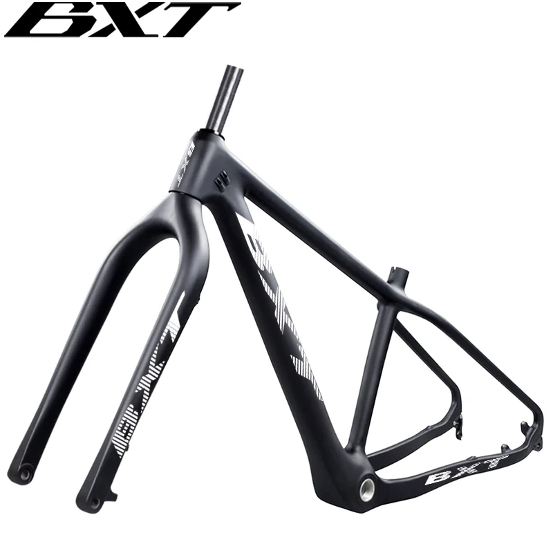 BXT T800 Carbon Fiber Snow Fat Frame 1-1/8 to1-1/2 Tapered Frame 31.6mm Frame And Snow Fork 26er Fat Frames Thru Axle Frameset