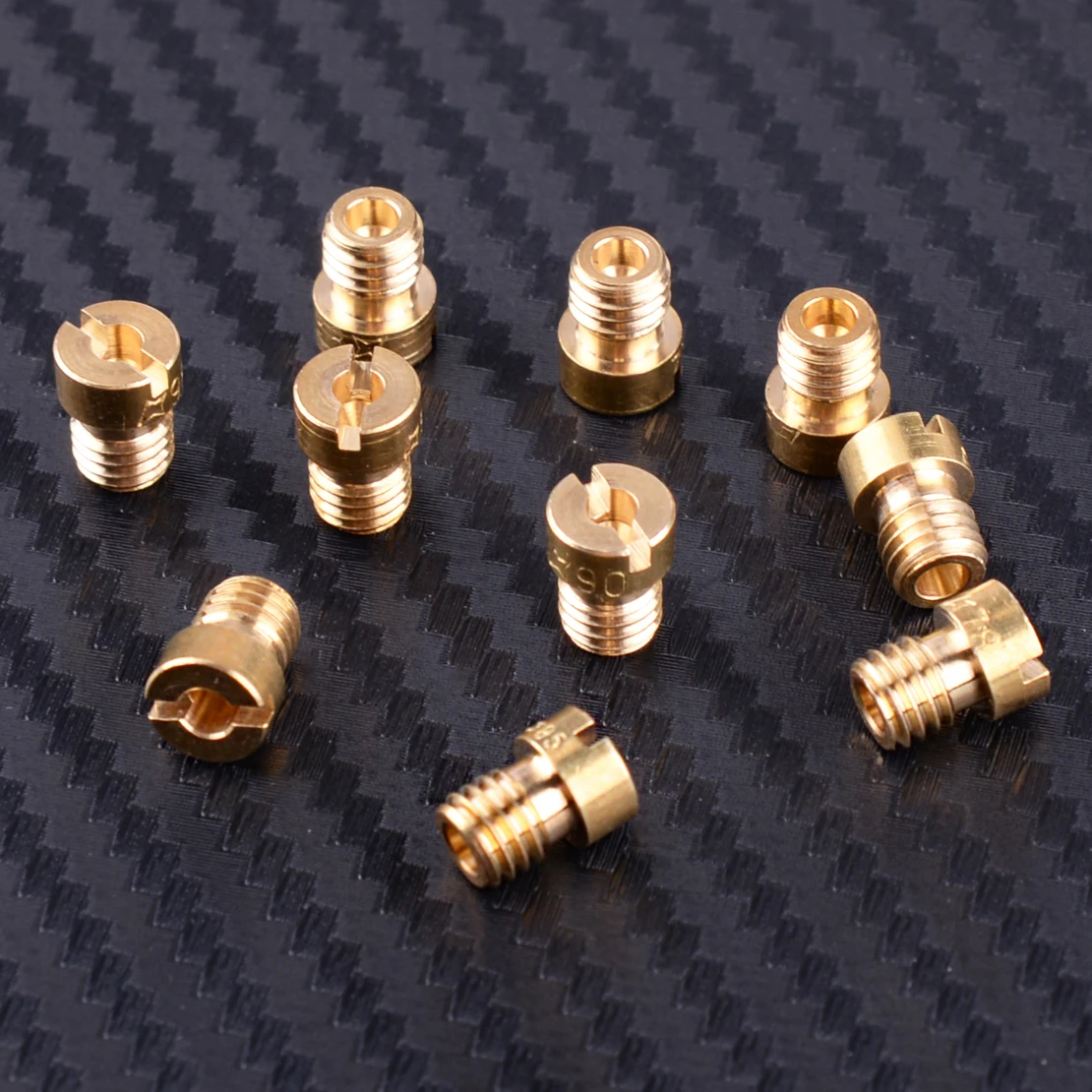 

LETAOSK 10pcs Gold Main Jets Nozzle Set 5mm Thread 75-98 Fit for Dellorto Carburetor