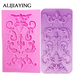 M0984 DIY Lace Flower Vine Pattern Silicone Cake Mold Mat Fondant Cake Decorating tools Silicone Chocolate Candy Mould