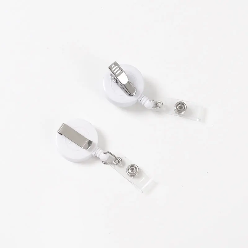 Round Shape Marblizing Pattern ID Tag Clip for Work Card Office Name Badge Reel Retractable Easy Pull Pass Bus Card Lanyard