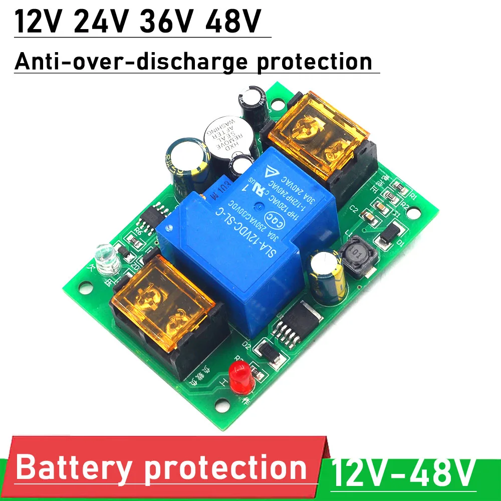 Alarme do Atraso da Placa da Proteção da Sobre-descarga da Anti Bateria de Carro da C.c. 12v 24v 36v 48v 30a para Células Acidificadas ao Chumbo do Lítio Lifepo4 o