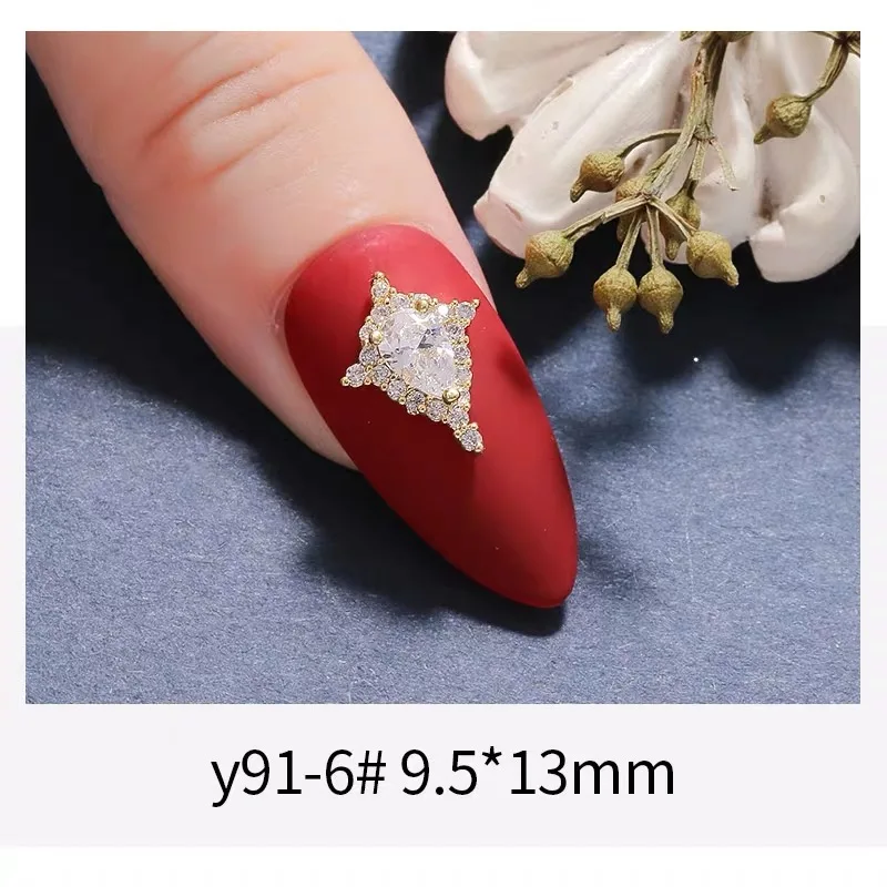 5pcs hotsale zircon drill series metal Nail art jewelry nails decorations Manicure alloy zircon chain accessory nail art Charms