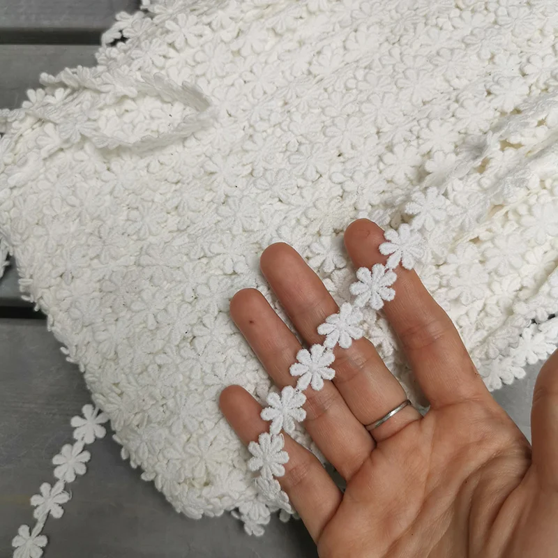 1.5cm de largura flores de algodão branco renda solúvel em água artesanal diy acessórios de roupas headwear roupas casa tecido decoração