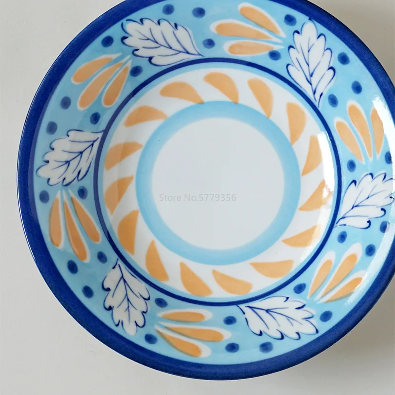 Japanese Mountain Kiln Deep Plate Imported Ceramic Tableware Large Plate Rice Plate  Fruit Plate Household Plate