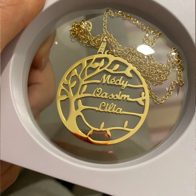 Fashion Tree Of Life Necklace For Women Stainless Steel Personalized Name Necklace Jewelry Pendant Christmas Special Gift