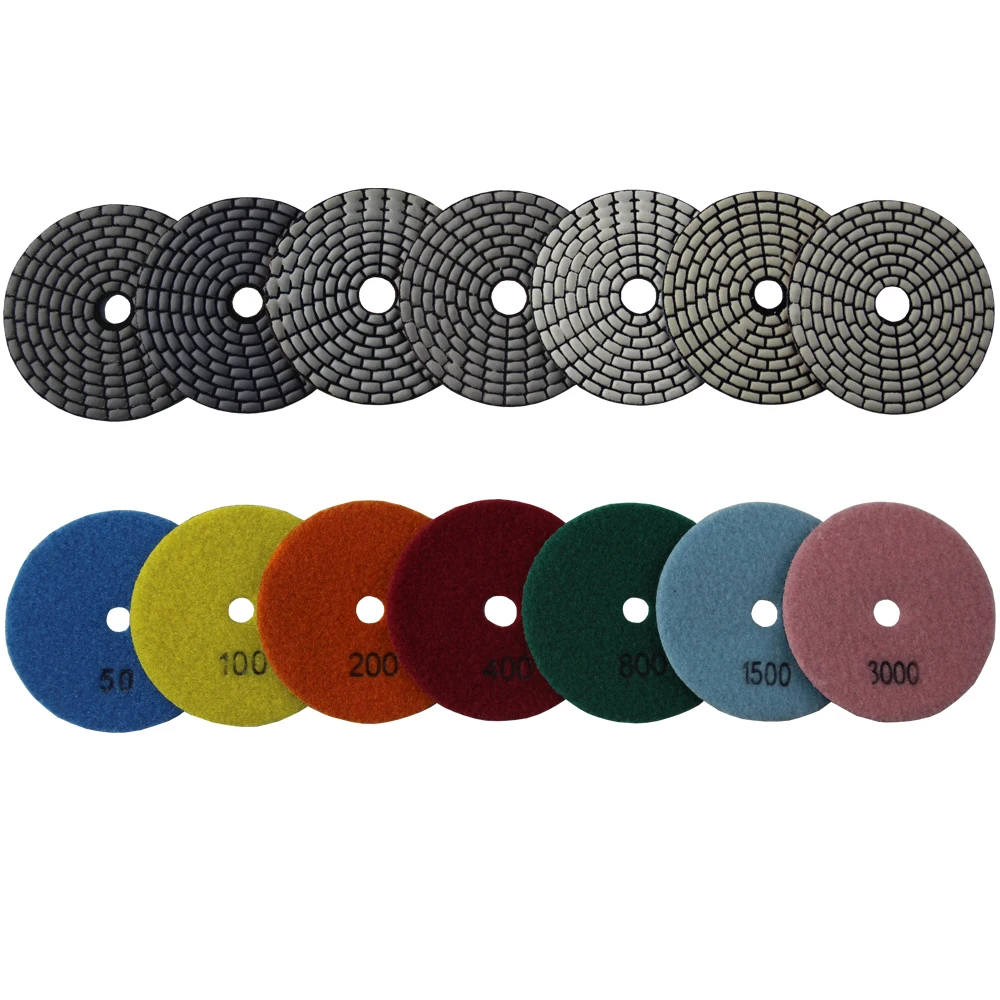 4 Inch 100MM Kim Cương Đánh Bóng Khô Đánh Bóng Bánh Xe Cho Đá Hoa Cương Đá Marlbe Chà Nhám Đĩa Chất Mài Mòn Dụng Cụ