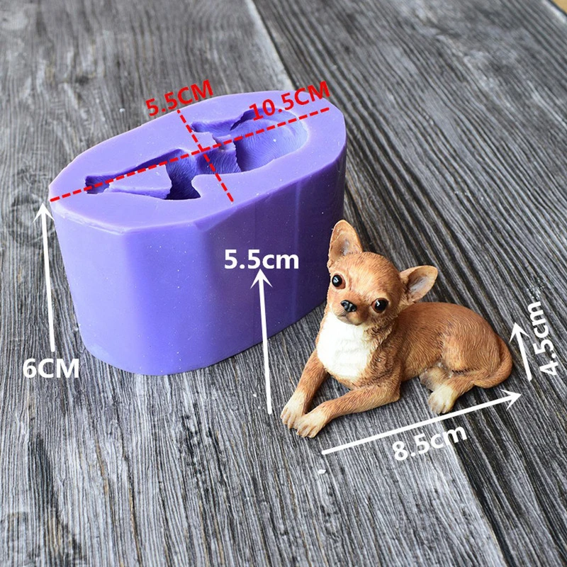 3D Dog Silicone Soap Molds Cake Chocolate Mold Puppy Dog Soap Mold Candle Mould  Animal Silicone Mold for Soap Baking Mould